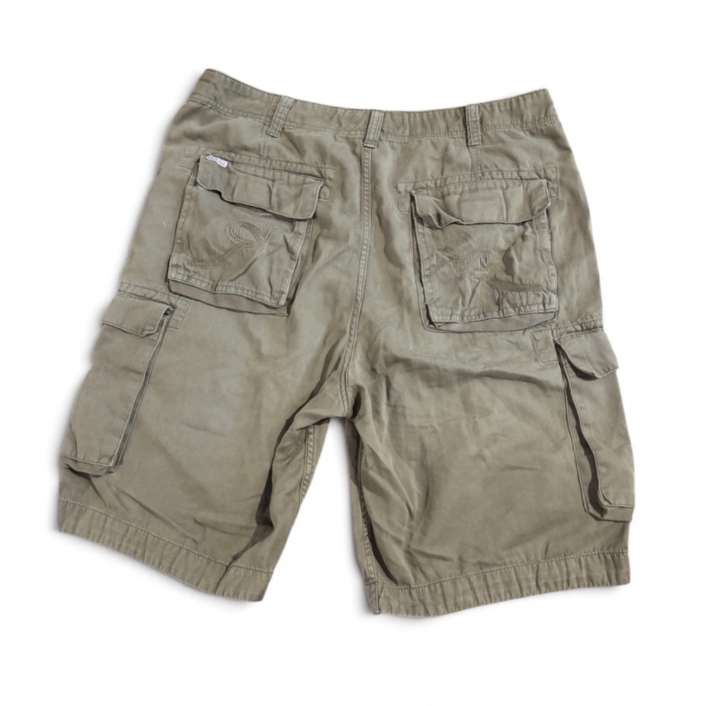 Y2K Rocawear Mens Cargo Shorts tan Cotton Twill Multi Pocket Relaxed Fit size 38 - Picture 6 of 7